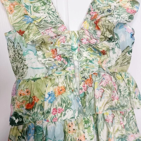 Hunter Bell Pamela Dress Garden Party Floral Tiered Mini Size 10 - Picture 9 of 16